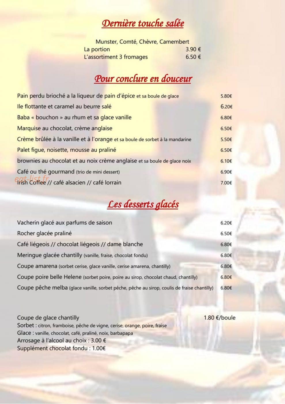 A La Rose — carte page 4