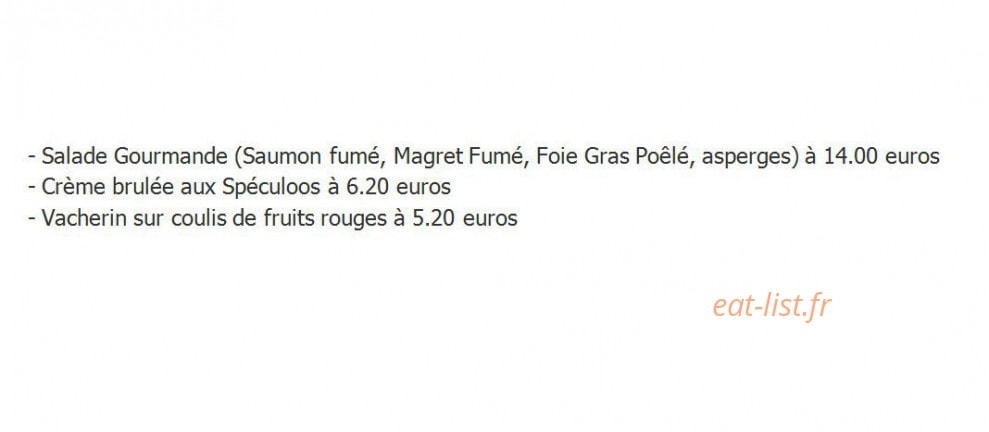 Restaurant Trois Fleurs — carte page 1