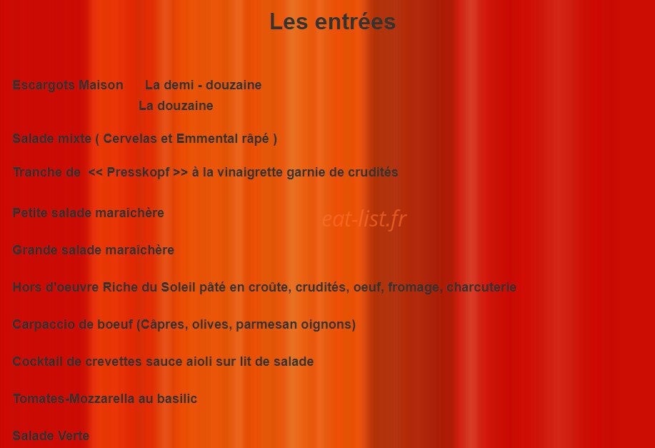 Au Soleil — carte page 3