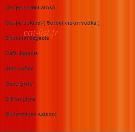 Au Soleil — carte page 8