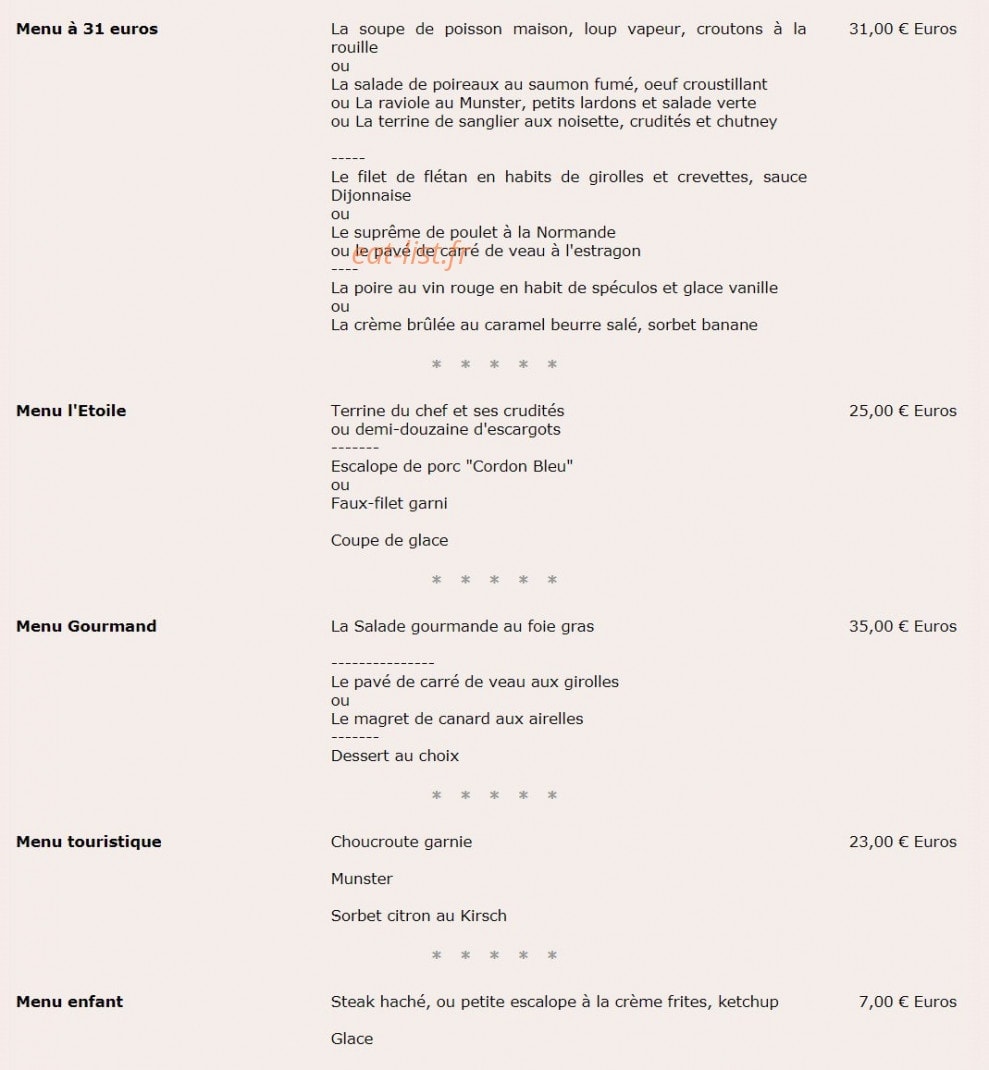 À L'Etoile — carte page 1