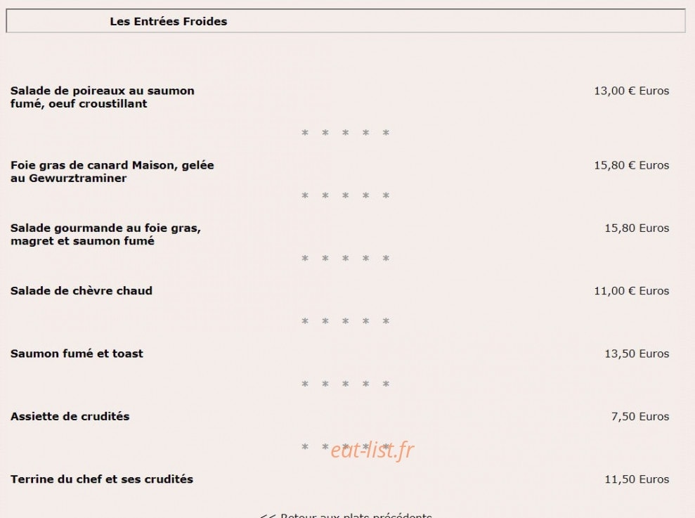 À L'Etoile — carte page 2