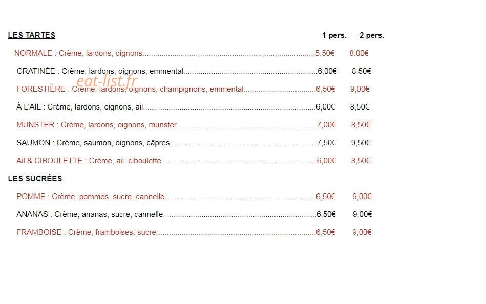 Pizza La Foret — carte page 2