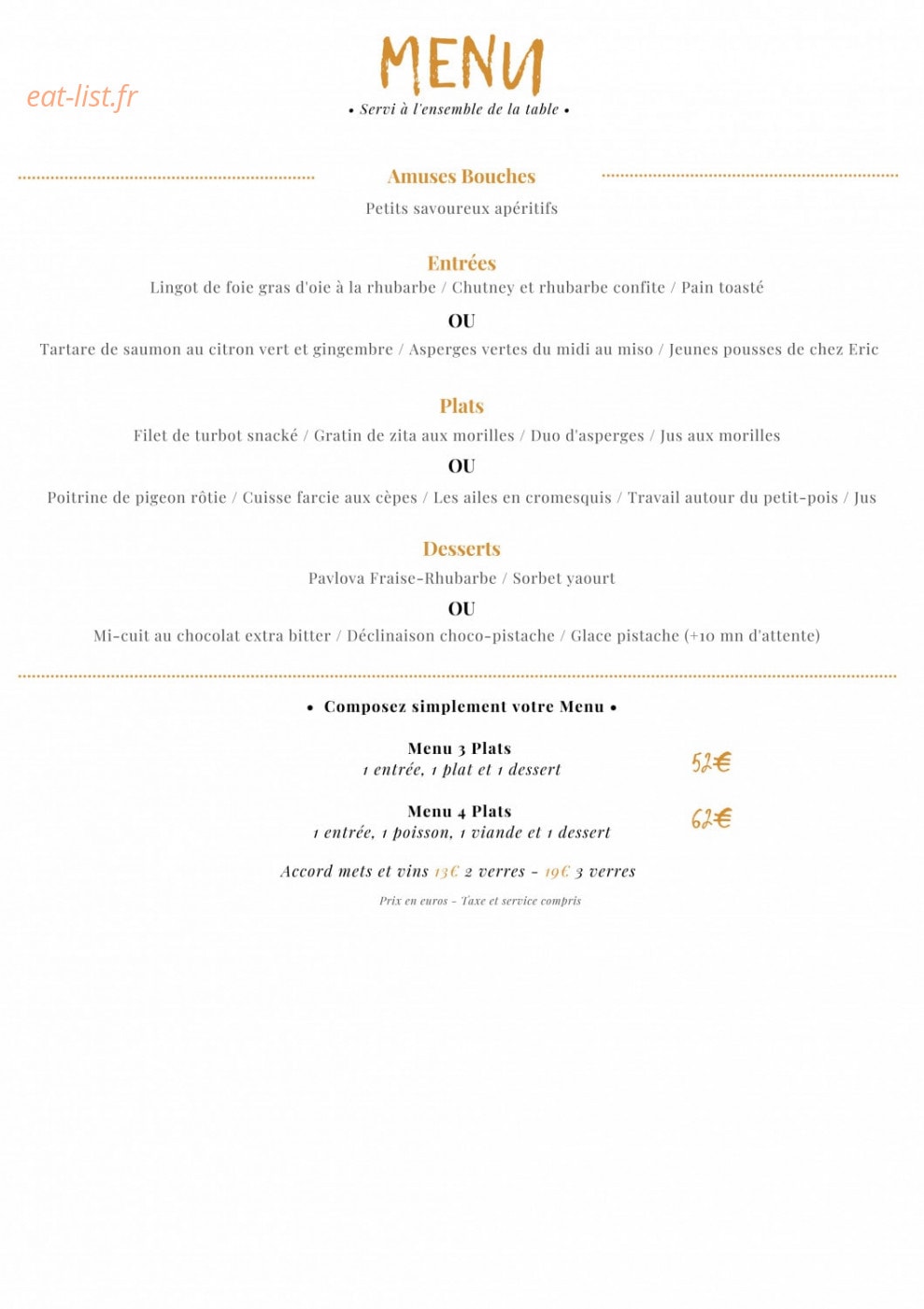 Au Soleil — carte page 2