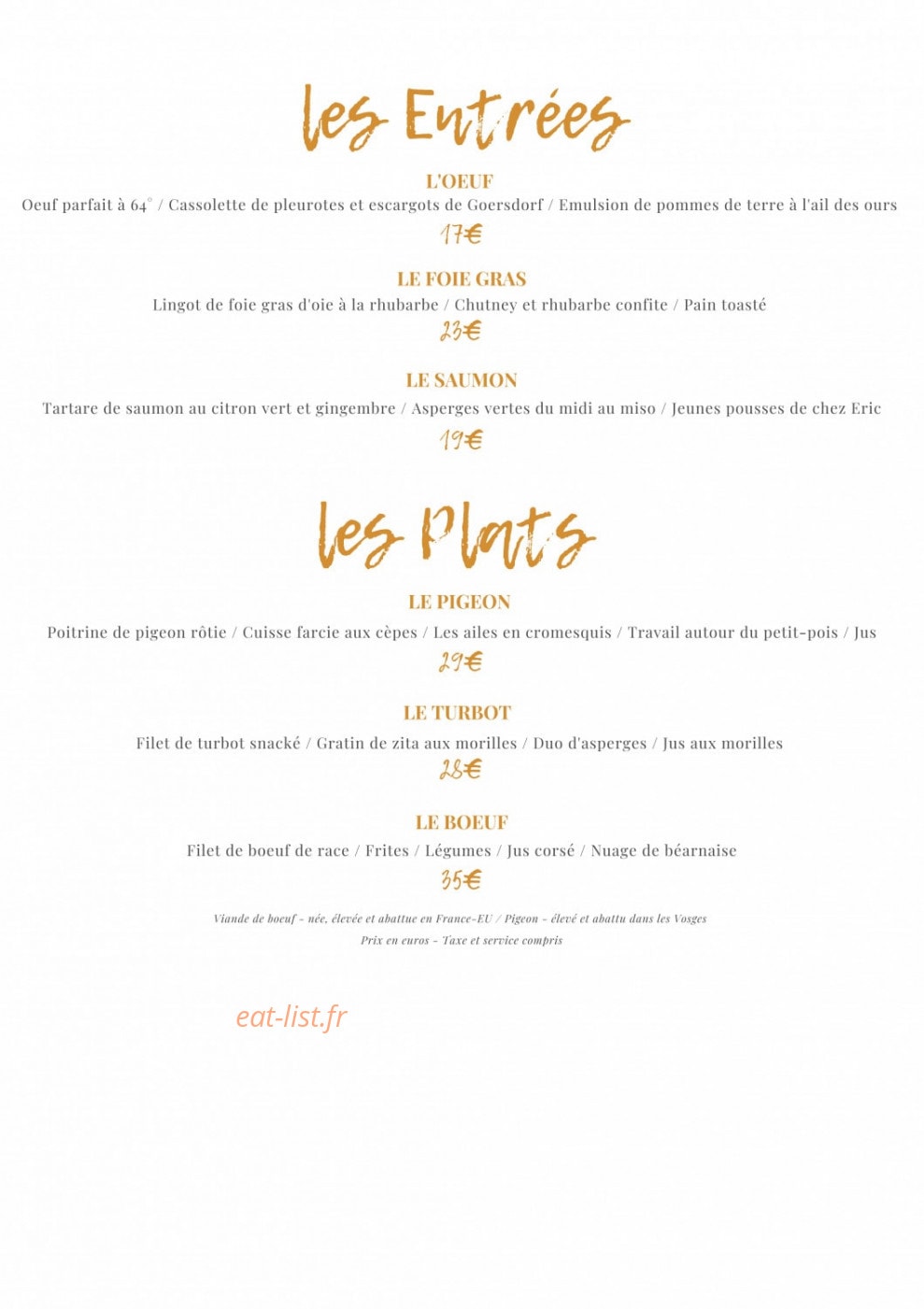 Au Soleil — carte page 4