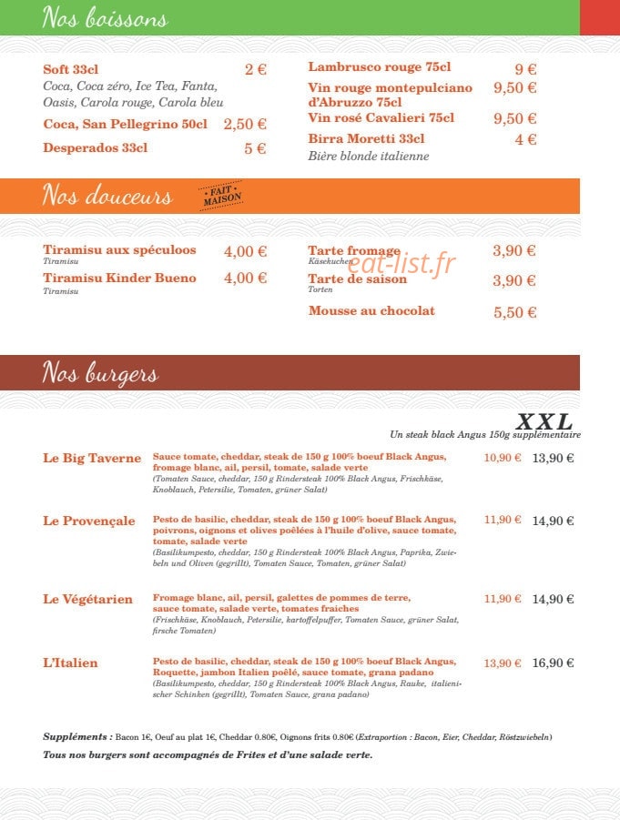 La Taverne du Soultzerland — carte page 3