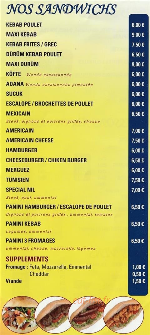 Restaurant Nil — carte page 2