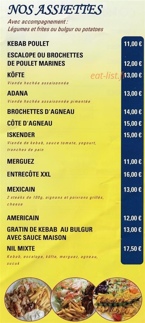 Restaurant Nil — carte page 3