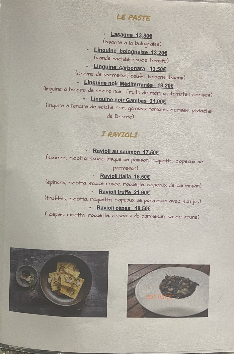 La Bella Sicilia — carte page 5