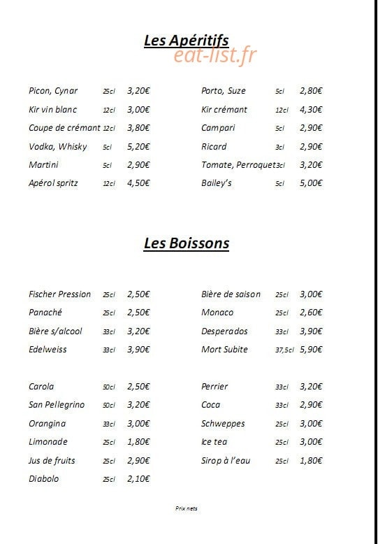 Le Plazza — carte page 1