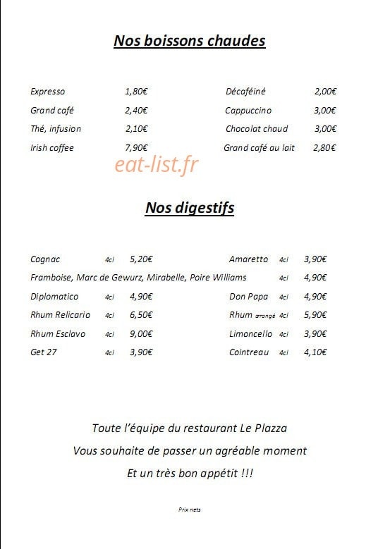 Le Plazza — carte page 7
