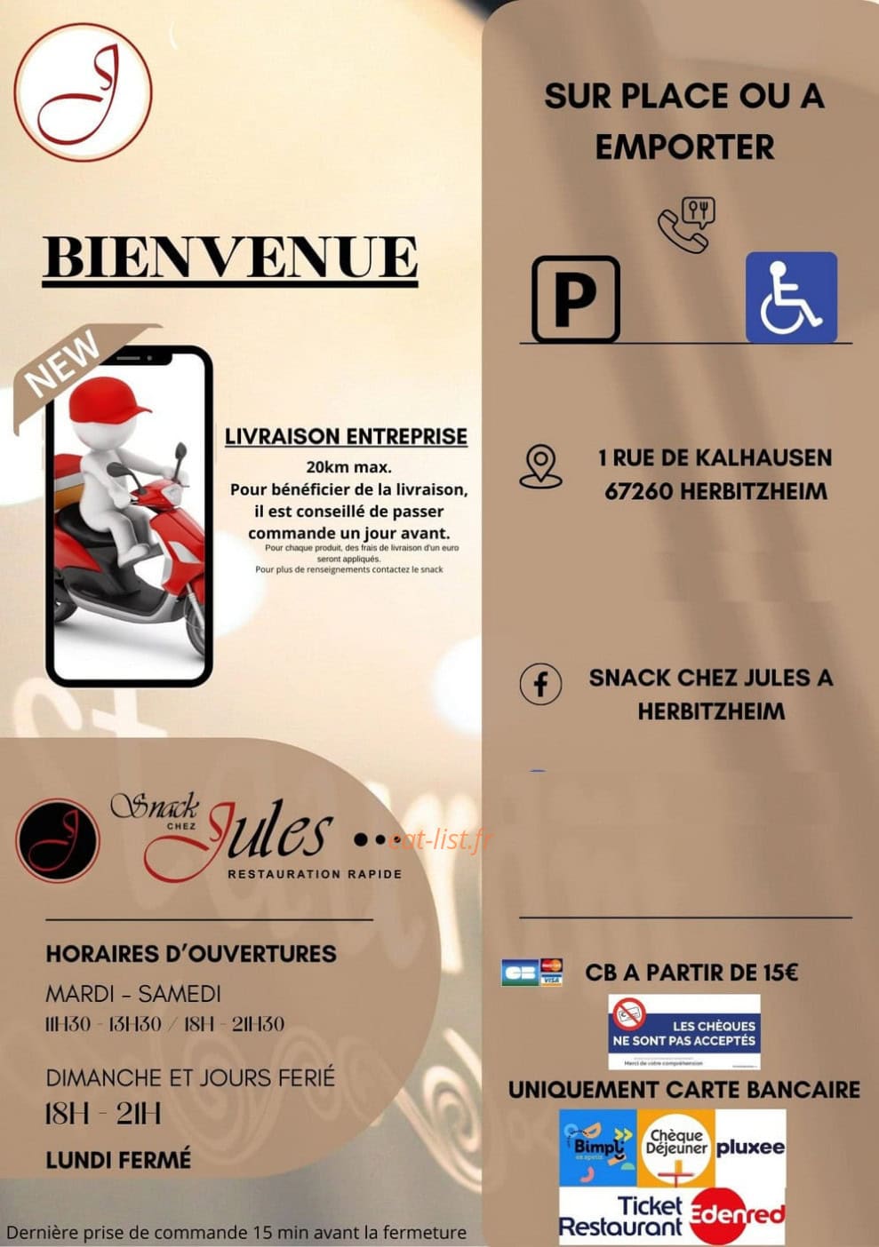 Snack Chez Jules — carte page 1