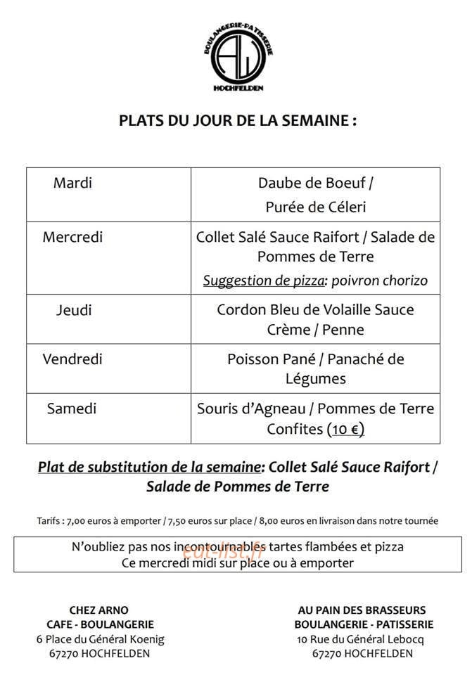 Chez Arno — carte page 1