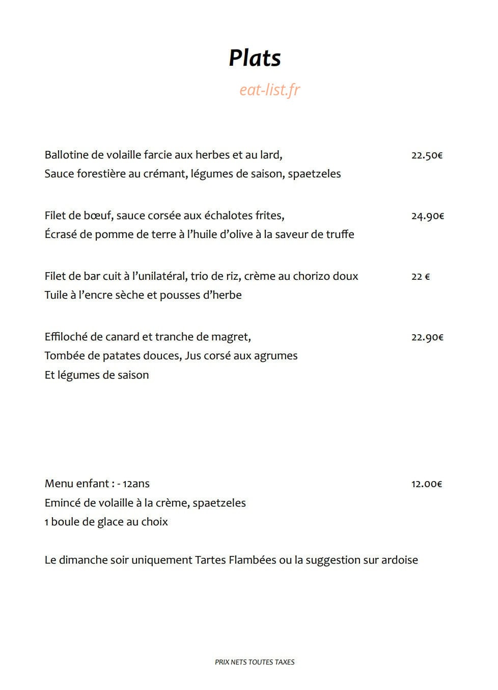 L'Escale des Gourmets — carte page 2