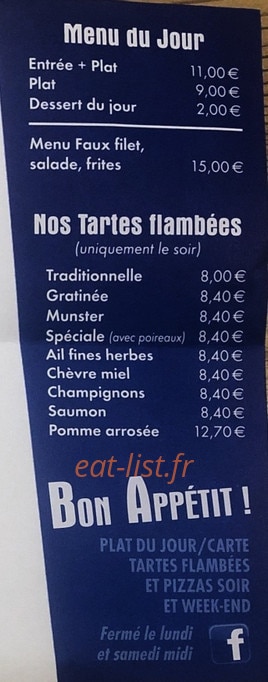 Restaurant à la Gare — carte page 3