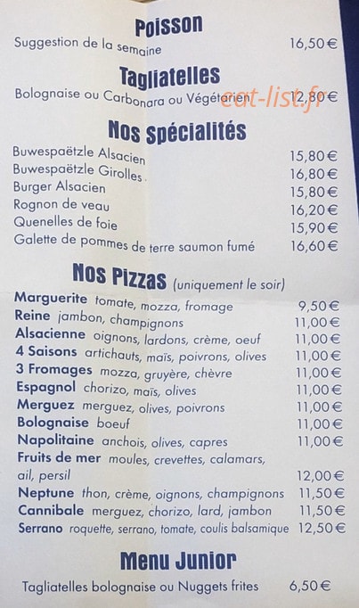 Restaurant à la Gare — carte page 2