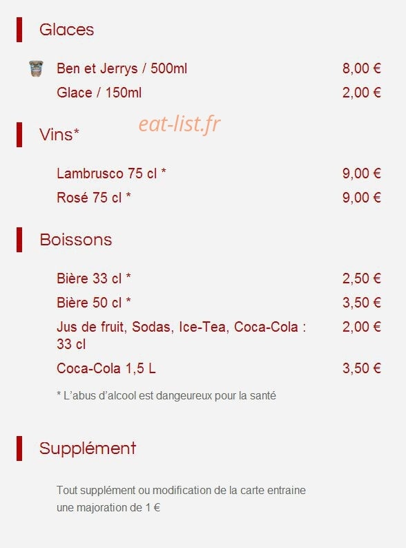 Sam Pizzas — carte page 6