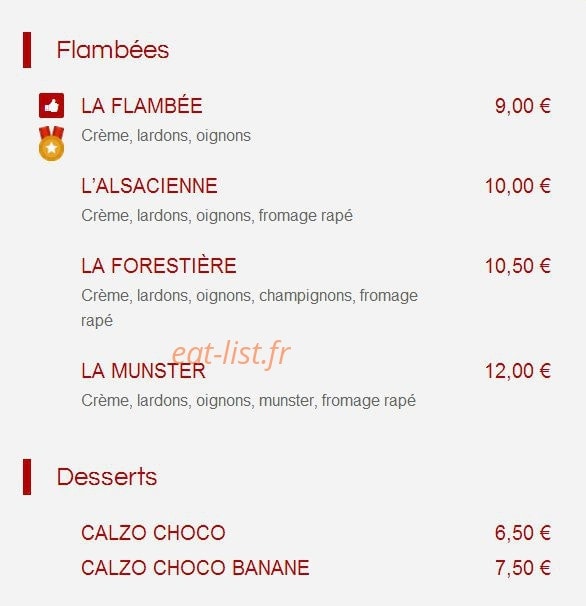 Sam Pizzas — carte page 5