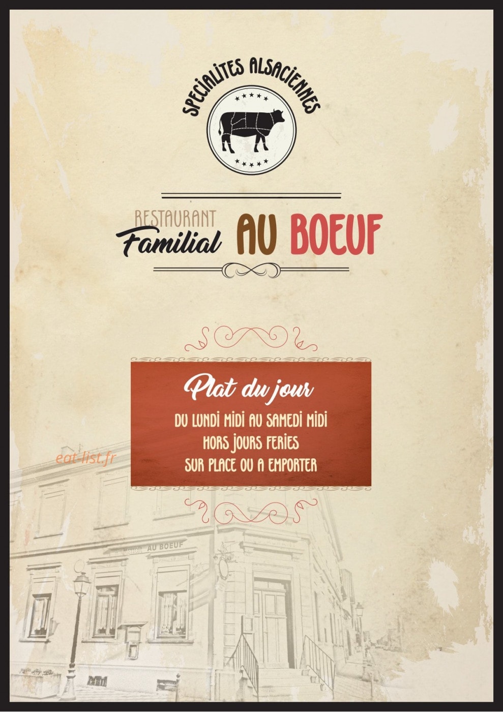 Au Boeuf — carte page 1
