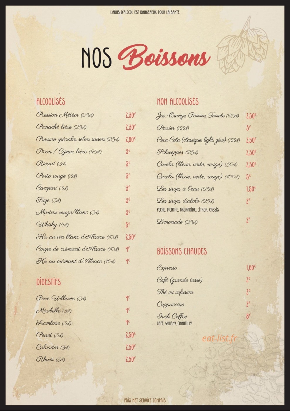 Au Boeuf — carte page 2