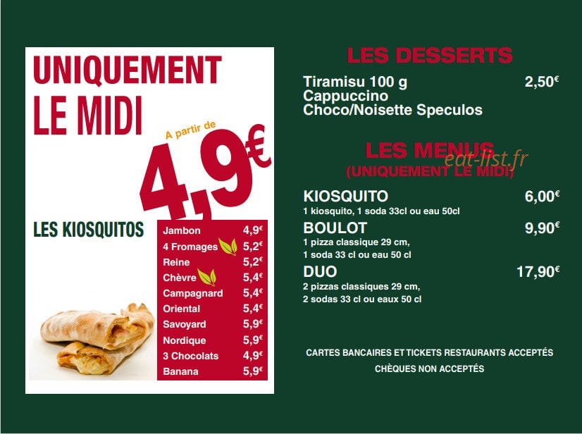 Le Kiosque à Pizzas à Wilwisheim - menu et photos