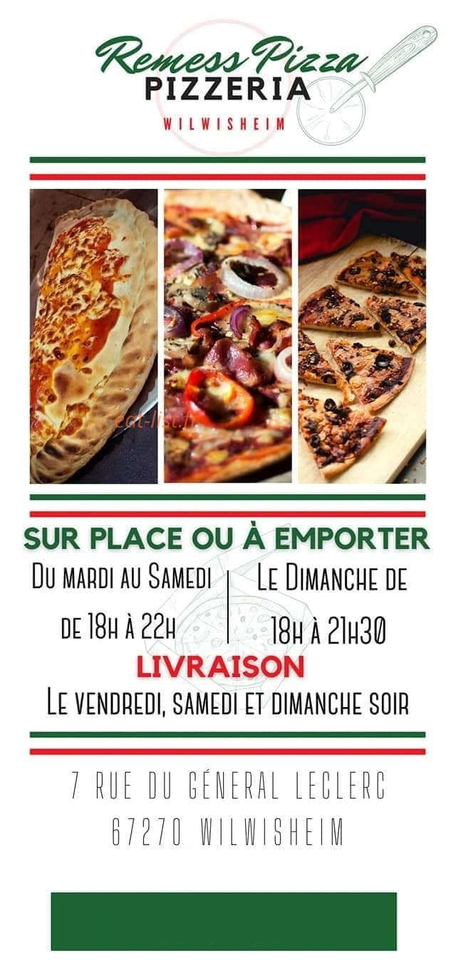 Remess-Pizza — carte page 1