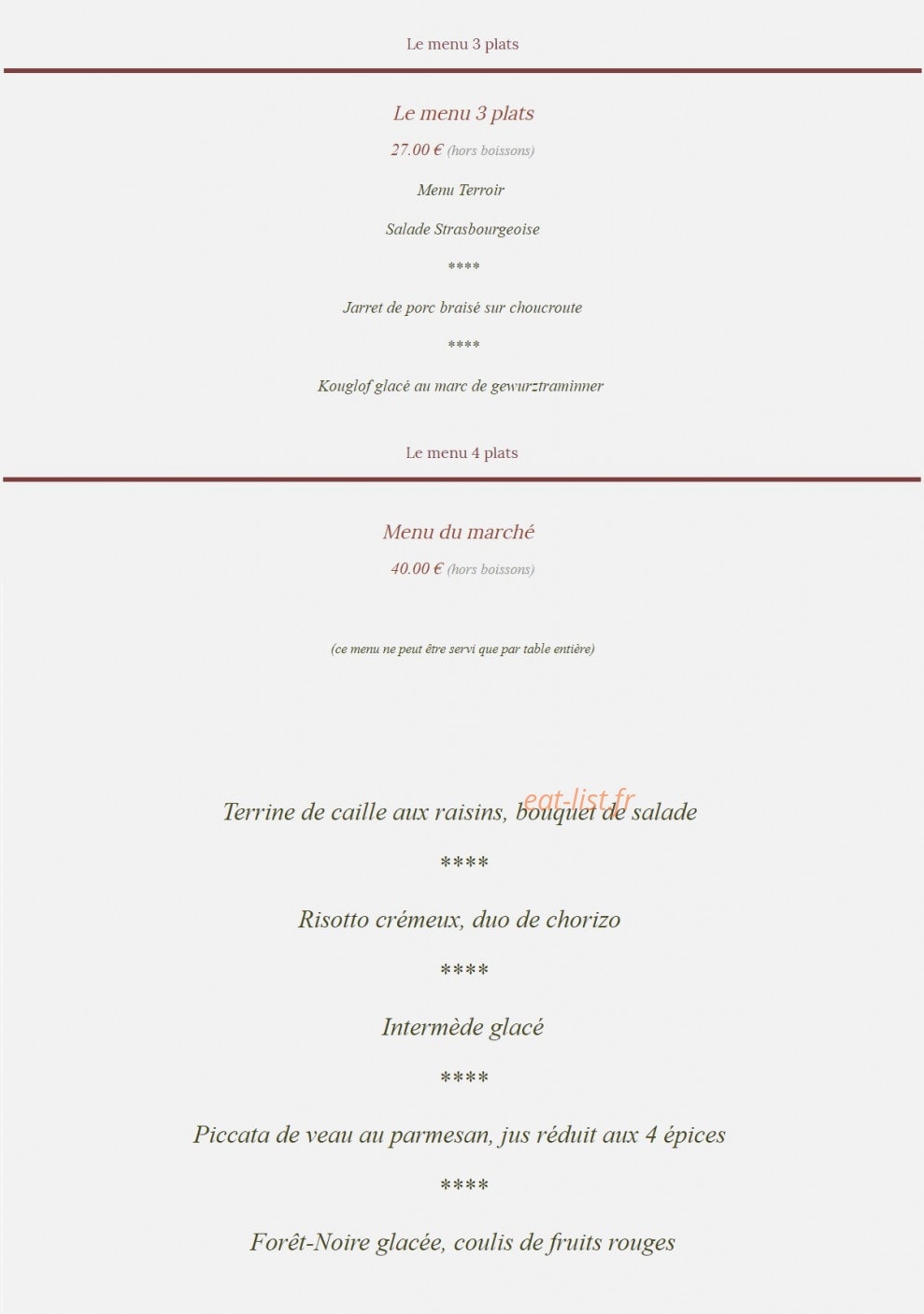 Hostellerie Saint-Florent — carte page 5