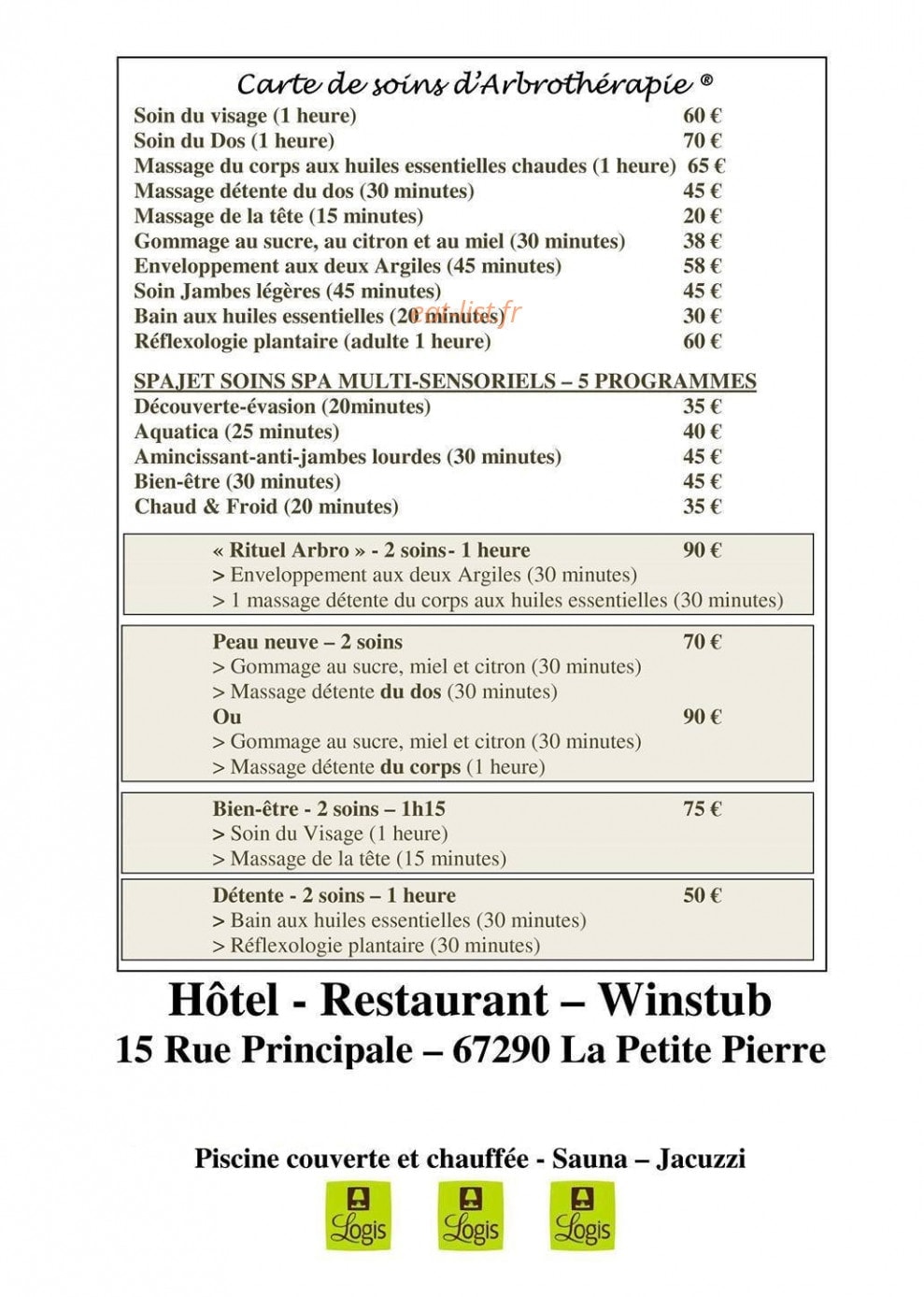 Au Lion d'Or — carte page 4