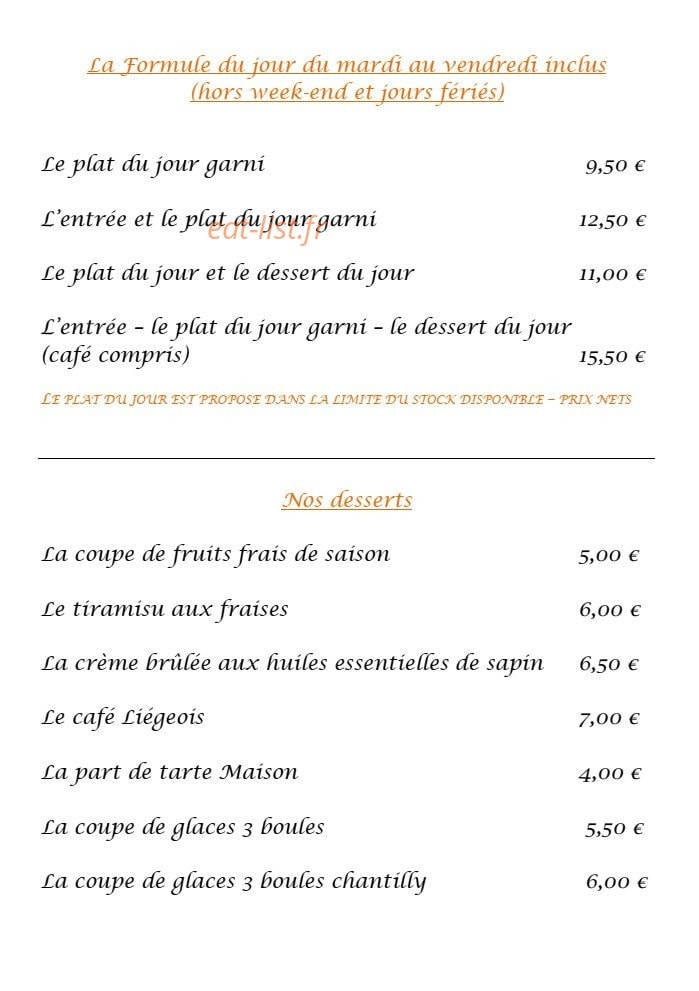 Au Lion d'Or — carte page 15