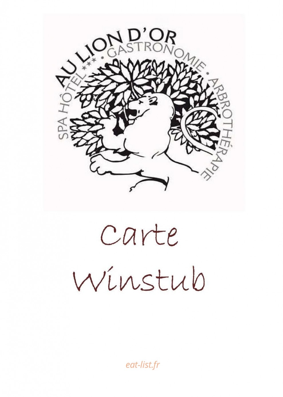 Au Lion d'Or — carte page 1
