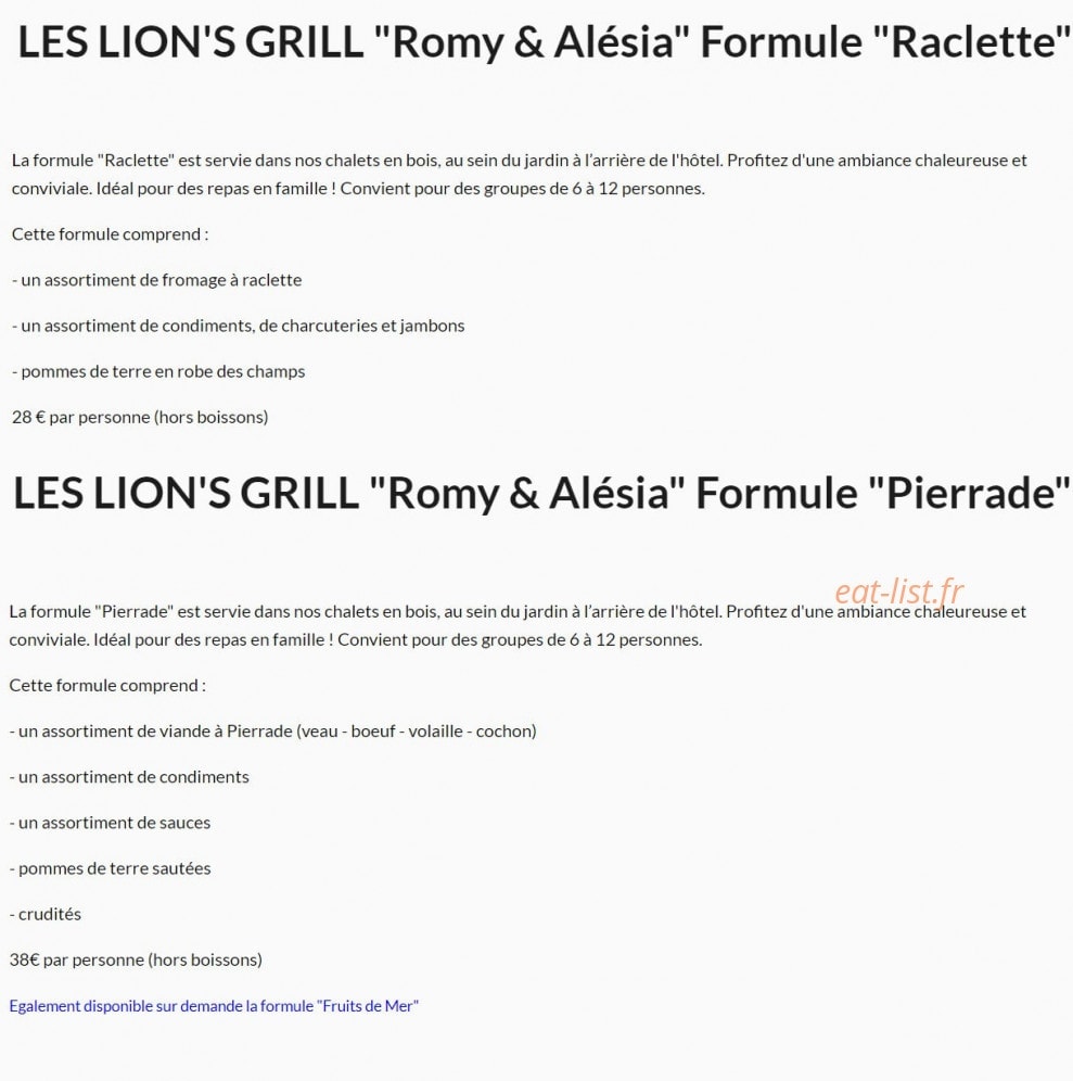 Au Lion d'Or — carte page 7