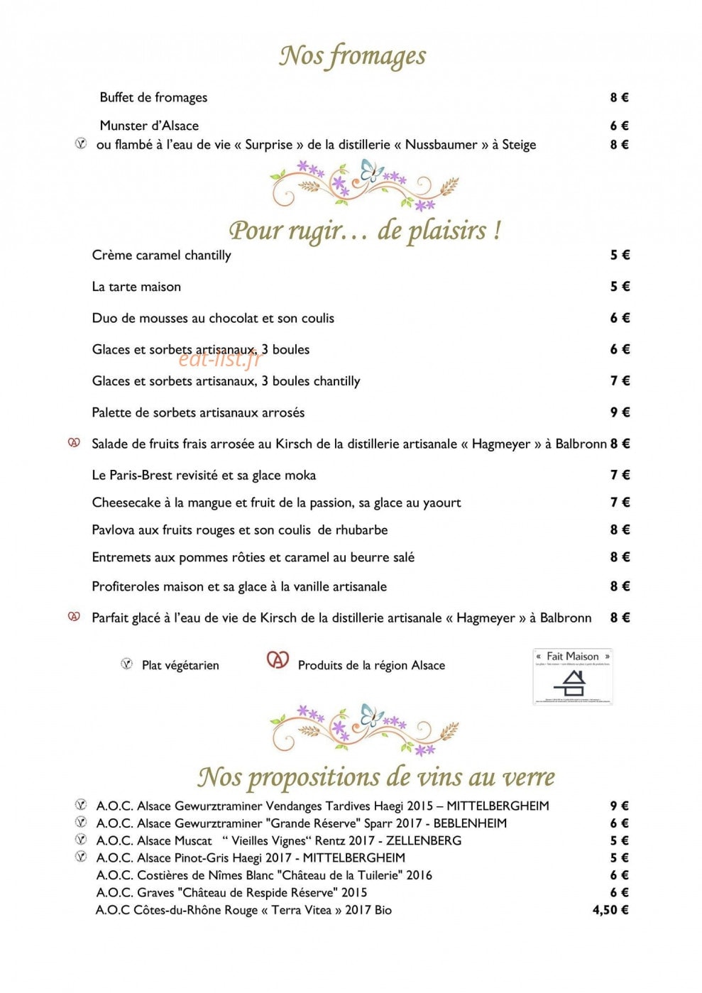 Au Lion d'Or — carte page 6