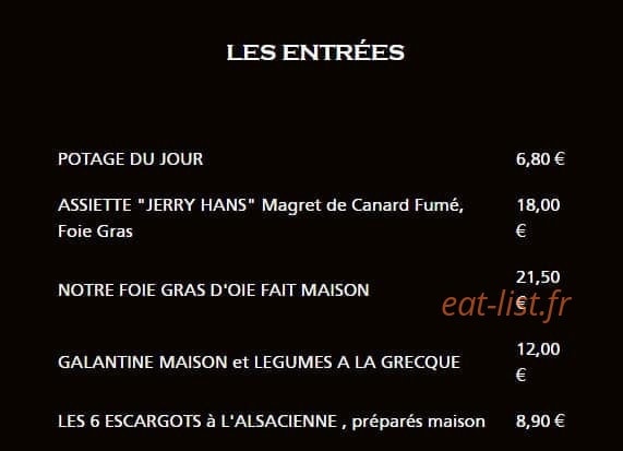 Hôtel-restaurant des Vosges — carte page 5