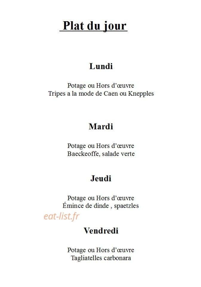 Aux Deux Clefs — carte page 1