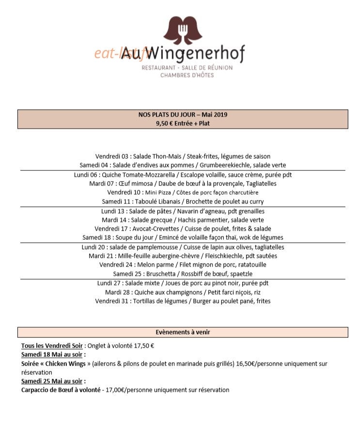 Au Wingenerhof — carte page 1