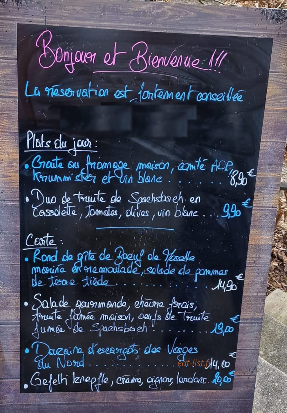 Bistrot du Musée — carte page 1