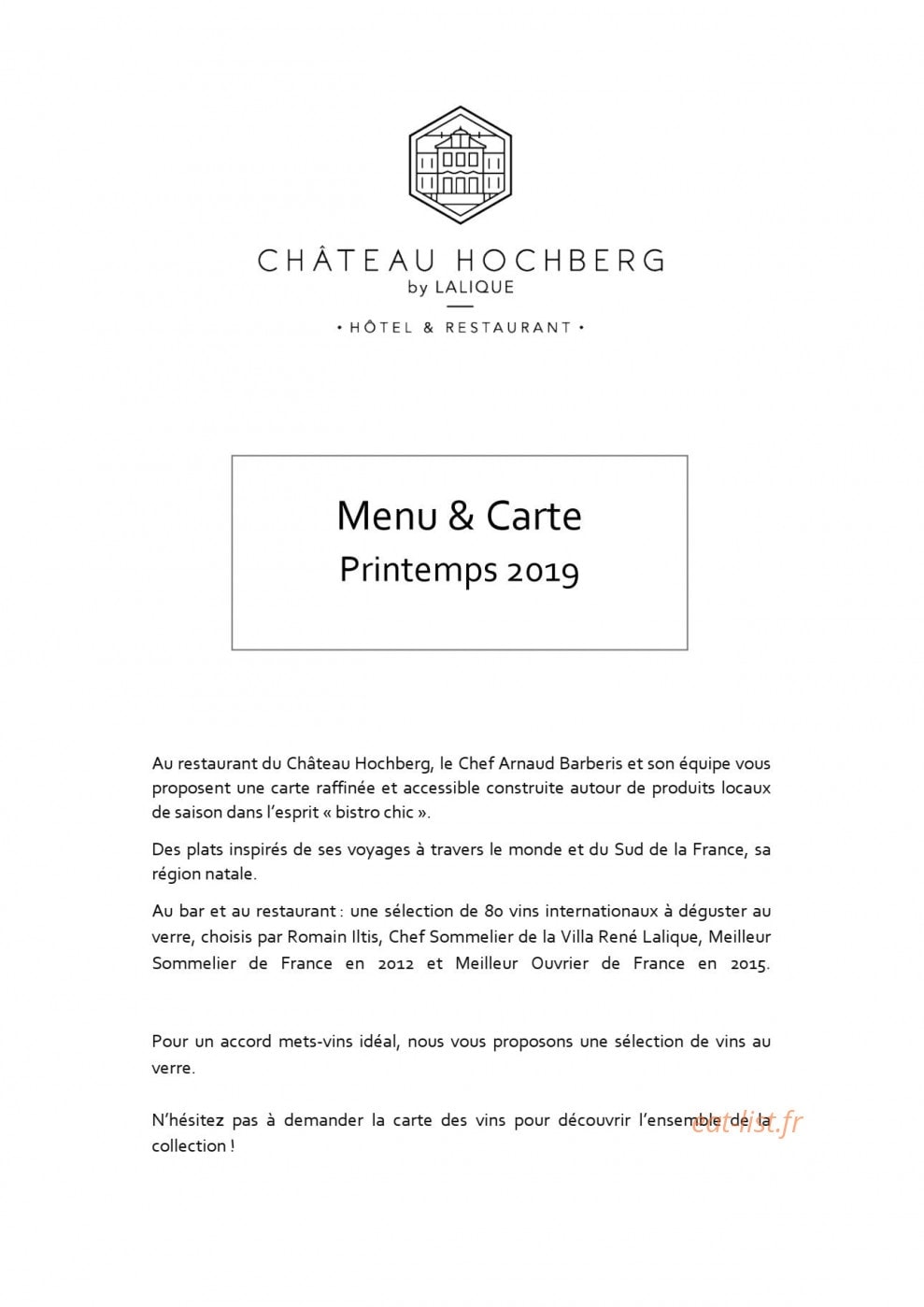 Chateau Hochberg A Wingen Sur Moder Carte Menu Et Photos