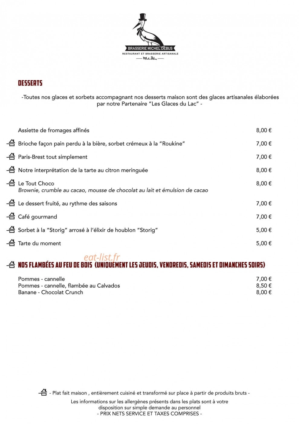 Brasserie Michel Debus — carte page 4