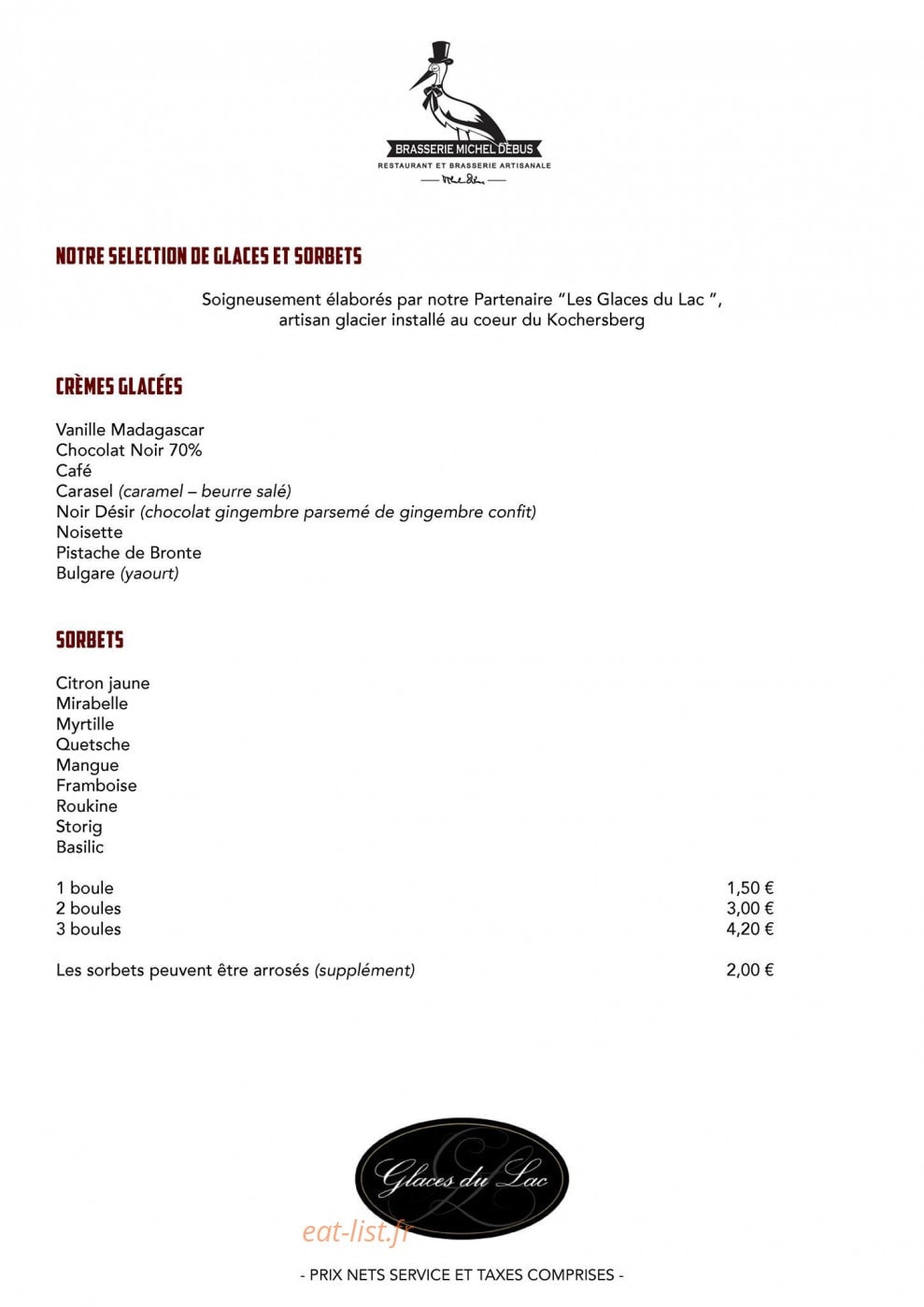 Brasserie Michel Debus — carte page 5