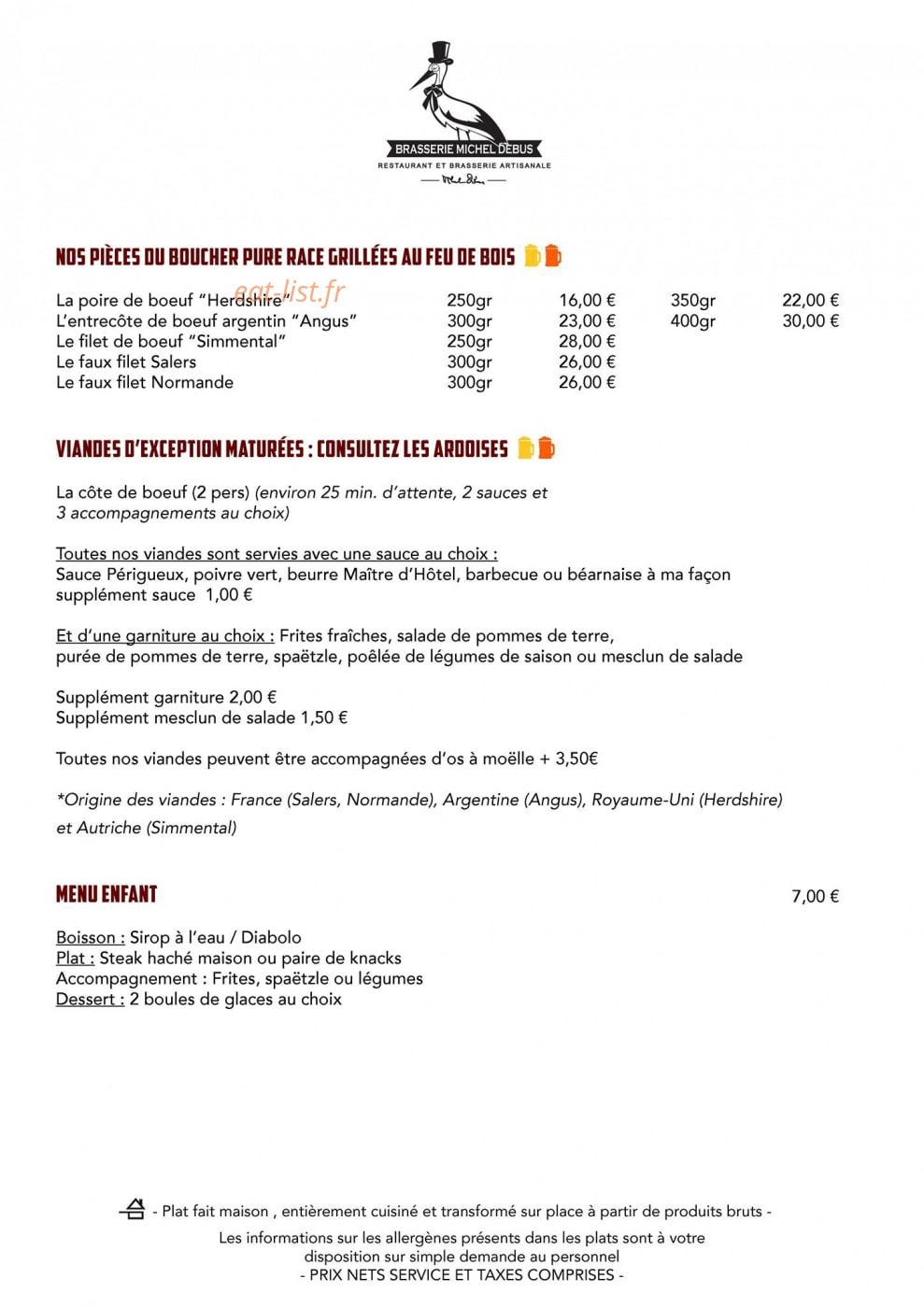 Brasserie Michel Debus — carte page 3