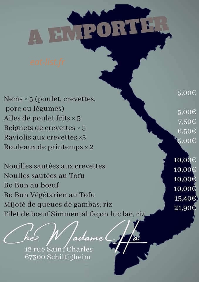 Chez madame Ha — carte page 1