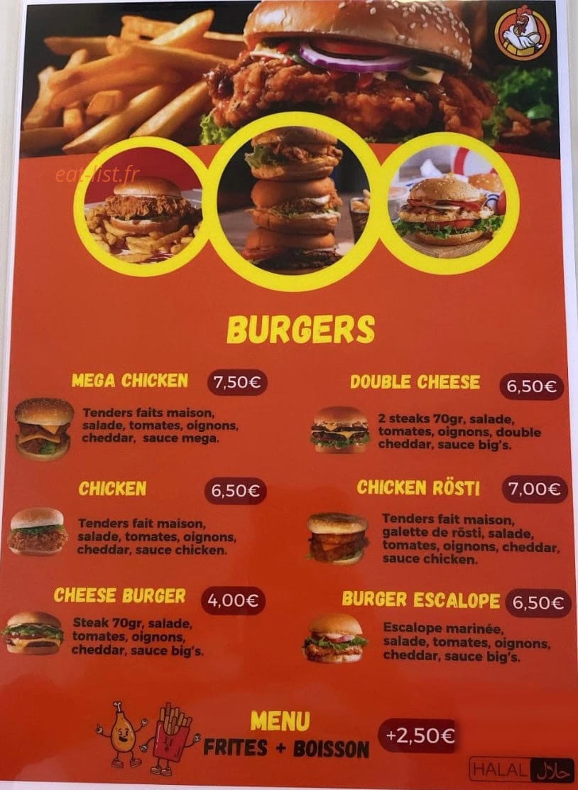 Chicken Food — carte page 3