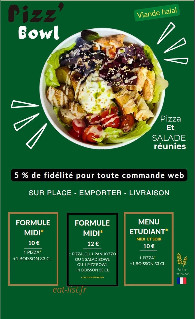 La Maison à Pizza — carte page 1
