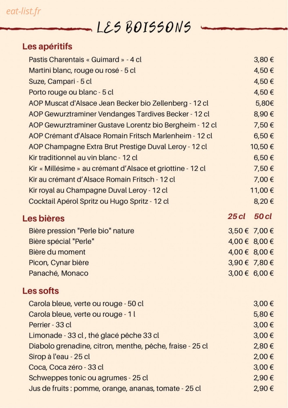 La Table du Millesime — carte page 6