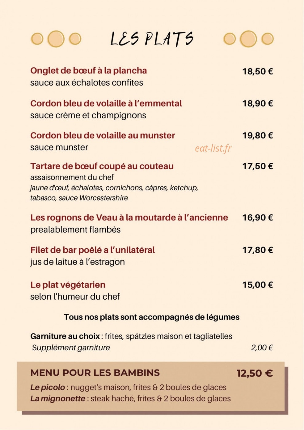 La Table du Millesime — carte page 2