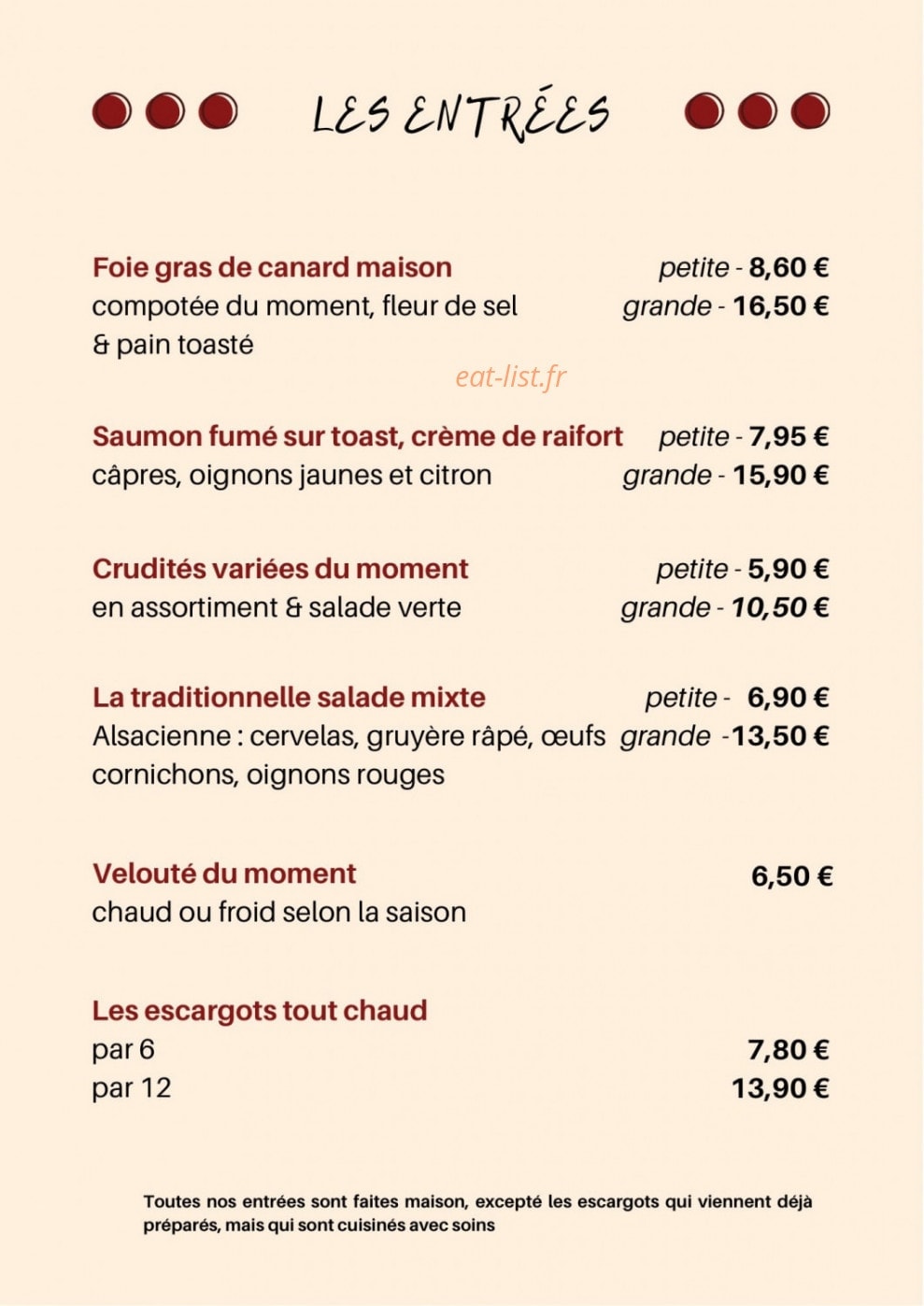 La Table du Millesime — carte page 1
