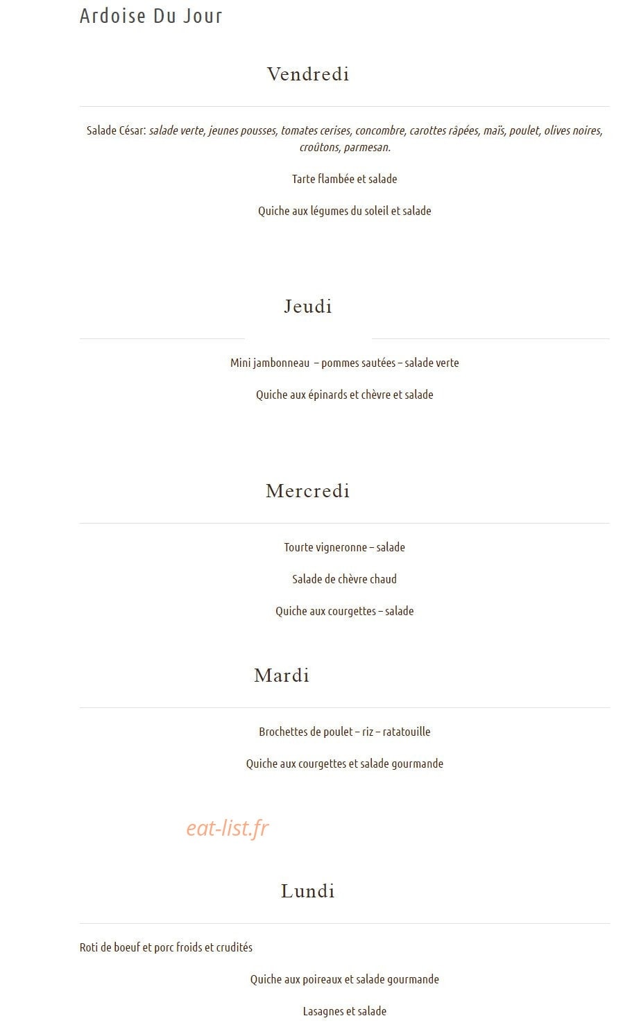 Le P'tit Café — carte page 2