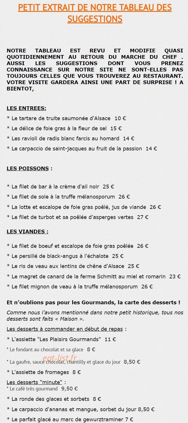 Les Plaisirs Gourmands — carte page 2