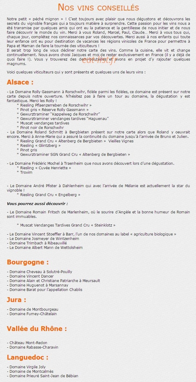 Les Plaisirs Gourmands — carte page 3