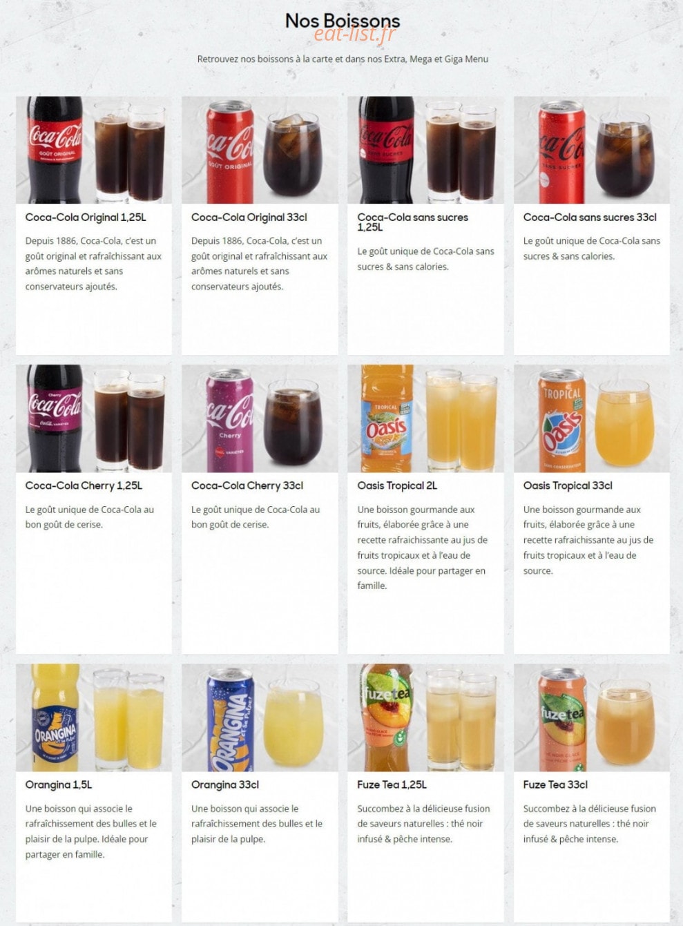 Pizza Hut — carte page 8